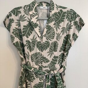 Botanical Print Shirt Dress